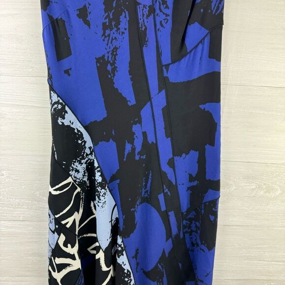 Proenza Schouler The Line Asymmetrical Abstract Silk Midi Dress - Picture 2 of 6